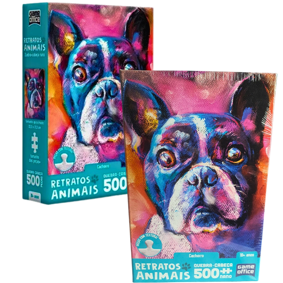 Quebra-Cabeça Toyster Colorido Cachorro 500 Peças Nano - Retrato Animais Quebra-Cabeça Toyster Colorido Cachorro 500 Peças Nano - Retrato Animais